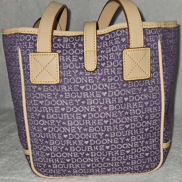 Dooney & Bourke Purple and Tan Elegant Tote - Picture 3 of 9